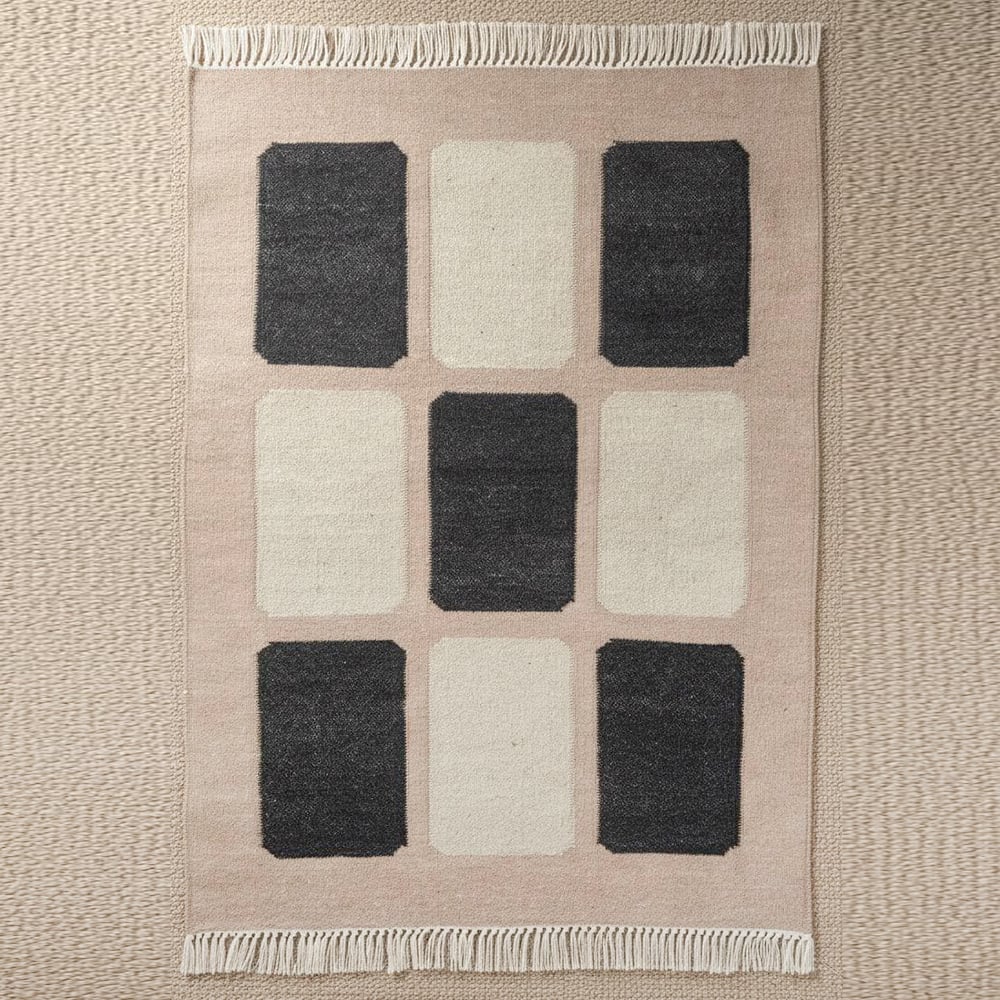 Handmade Wool Multicolor Vintage Dhurrie For Living